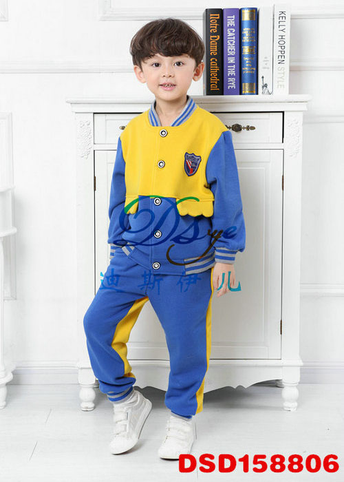 DSD158806黄+蓝冬季幼儿园运动服